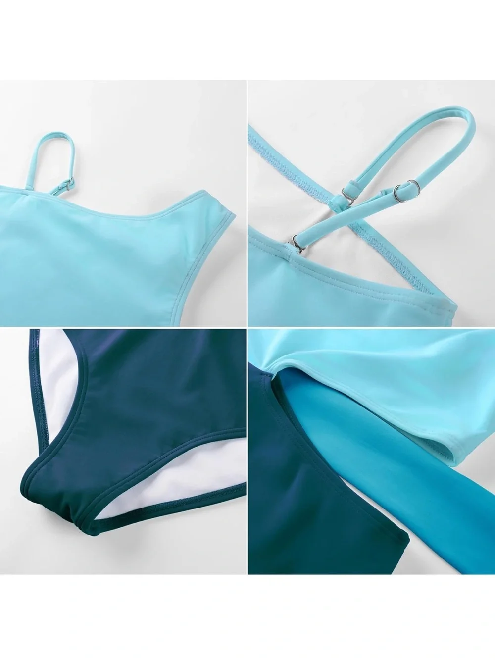 Two-Piece Swimwear Size 12- 14 One Shoulder Cut Out Waist Mesh Cover-Up 1247/3-1